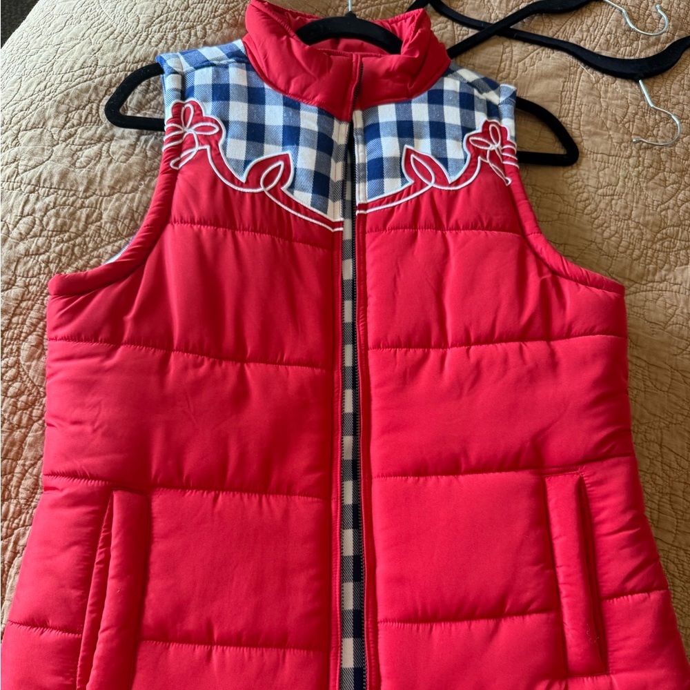 Cruel Girl Red and Blue Checkered Vest